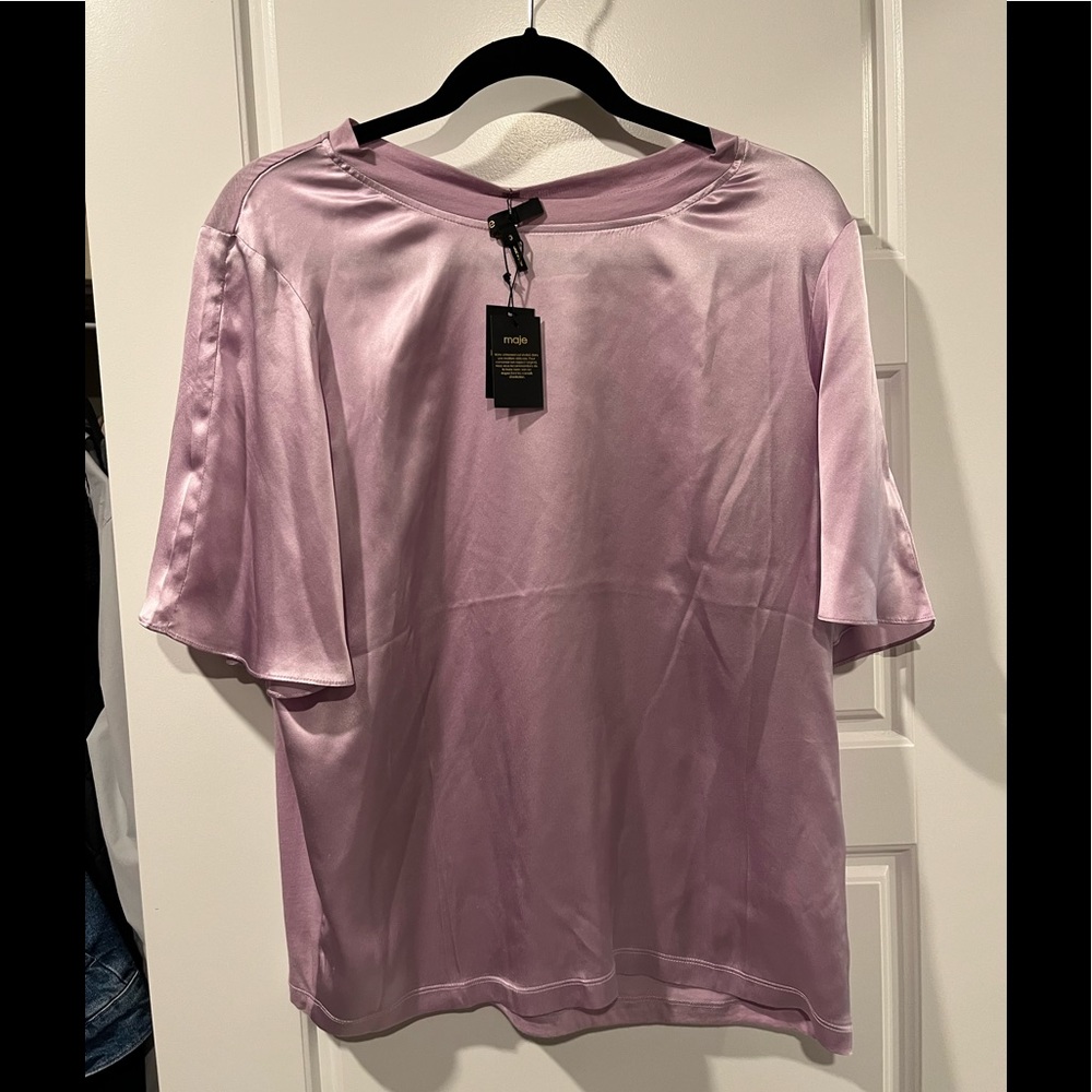 New Maje flare shore sleeve silk/ cotton blend T-shirt. 3 colors same size 3